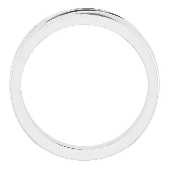 Mens Silver Band Diamond Ring