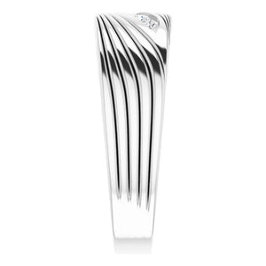 Mens Silver Band Diamond Ring