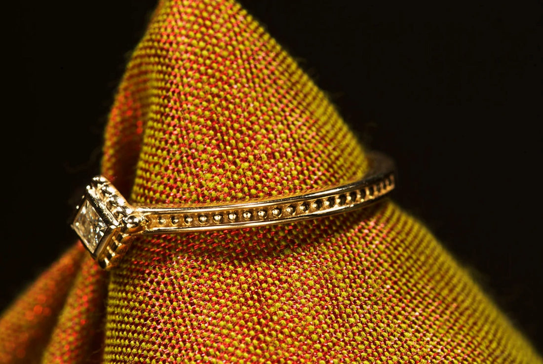 14k Gold Moissanite Stacking Ring