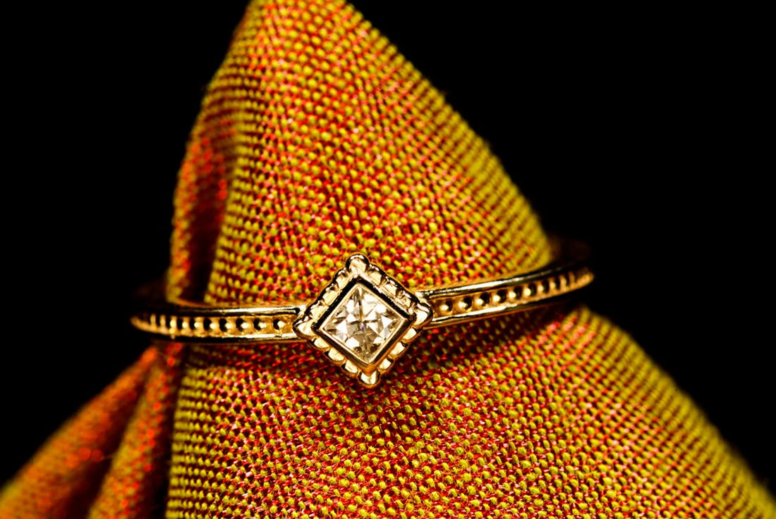 14k Gold Moissanite Stacking Ring