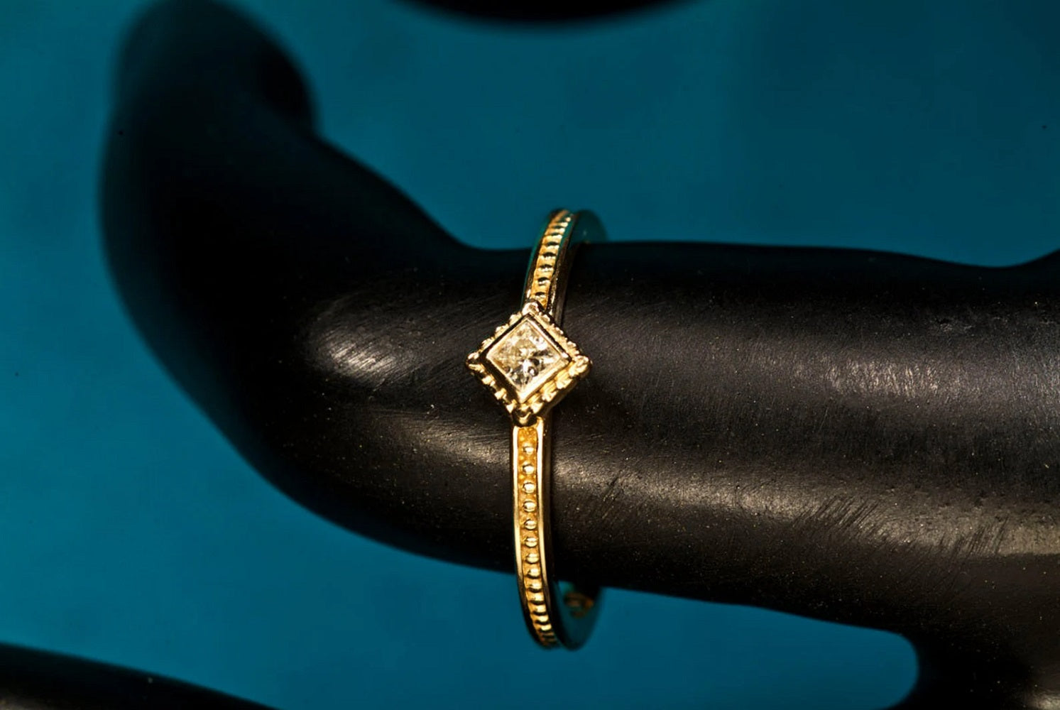 14k Gold Moissanite Stacking Ring