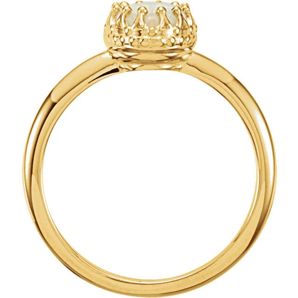 Opal Gold Filigree Crown Ring