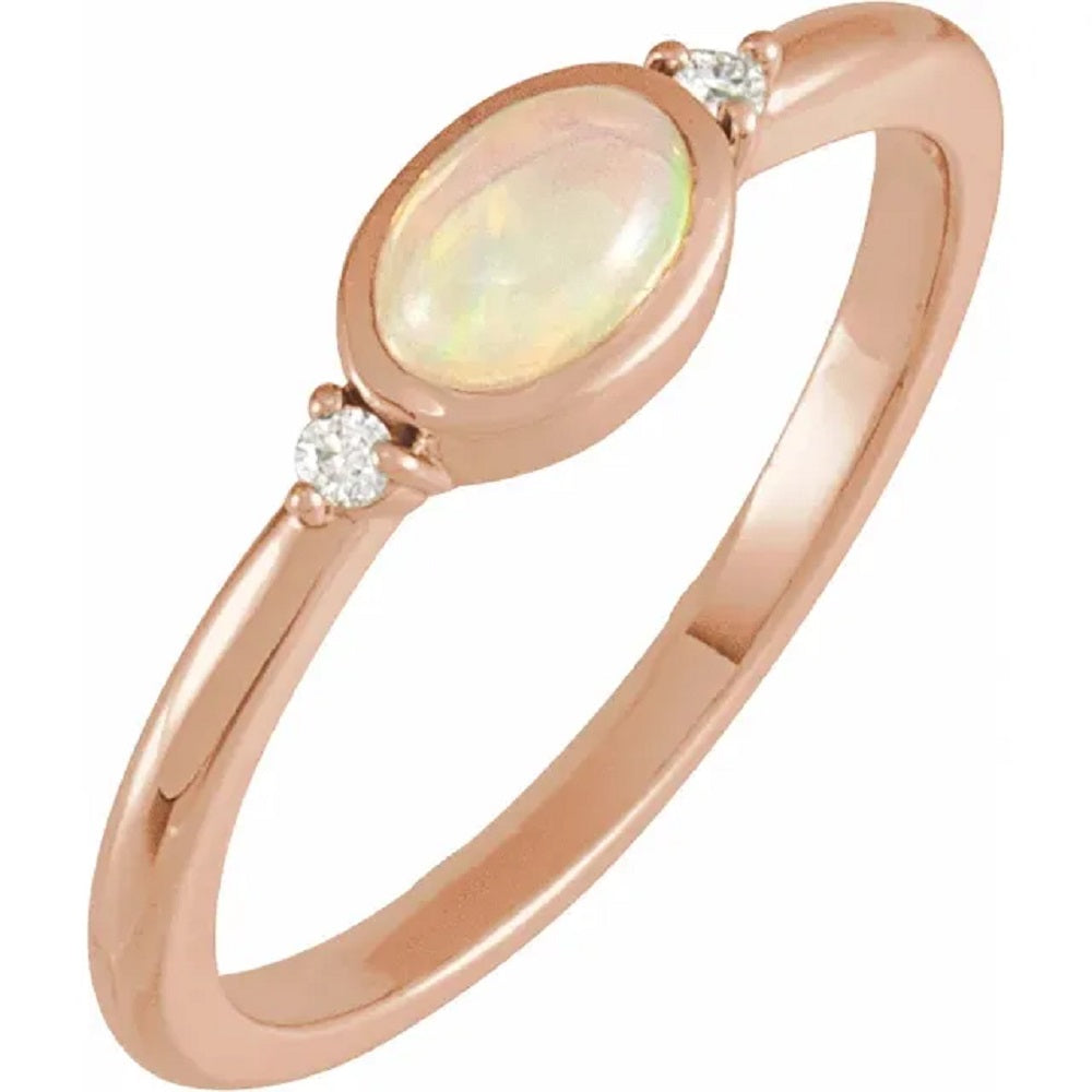 Natural Opal Ring in 14k gold or Nickel free Sterling silver