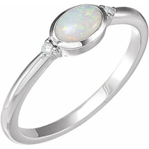 Natural Opal Ring in 14k gold or Nickel free Sterling silver