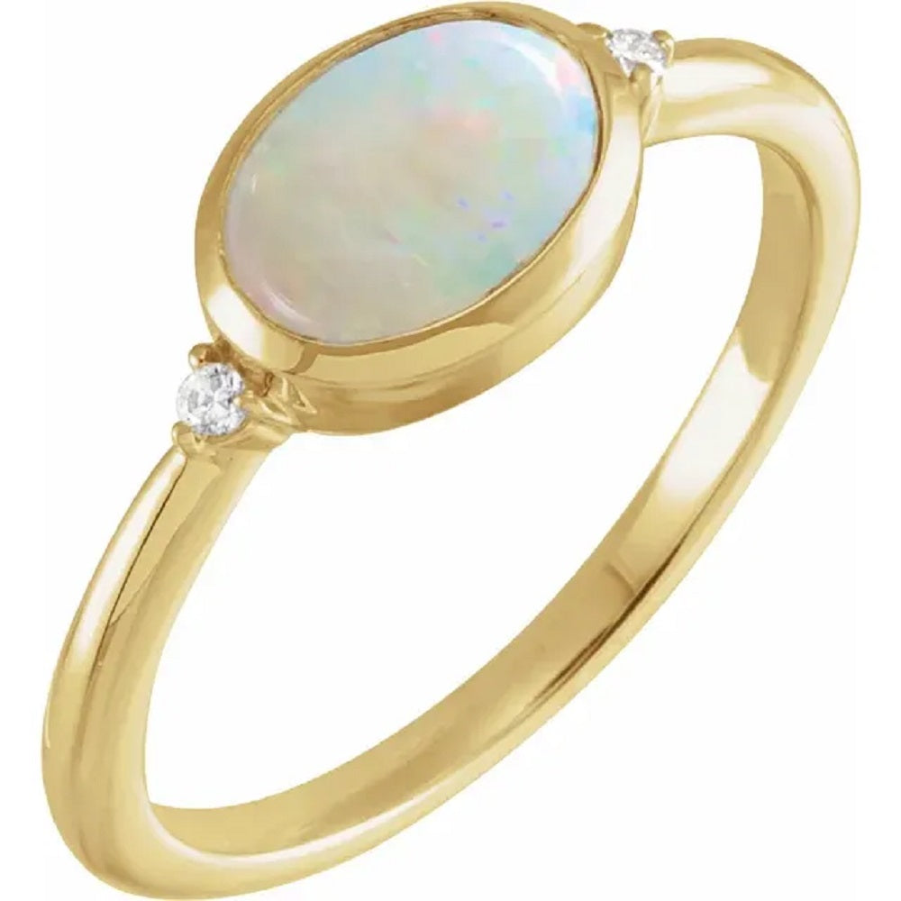 Natural Opal Ring in 14k gold or Nickel free Sterling silver