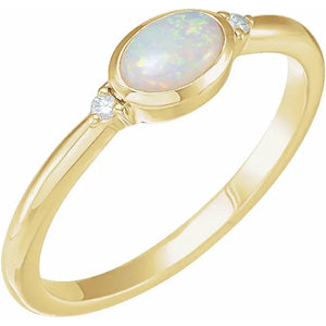 Natural Opal Ring in 14k gold or Nickel free Sterling silver