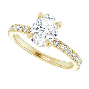 1 Carat Oval Diamond Engagement Ring, Certified Lab Diamond Ring