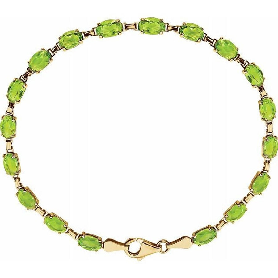 14k Gold Gemstone Tennis Bracelet in Peridot, Garnet, Citrine, Amethyst & Blue Topaz