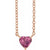 Pink Tourmaline Heart Necklace, Tourmaline Pendant