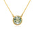 Green Amethyst 3 Carat Solitaire Necklace, Prasiolite Necklace in Gold Vermeil