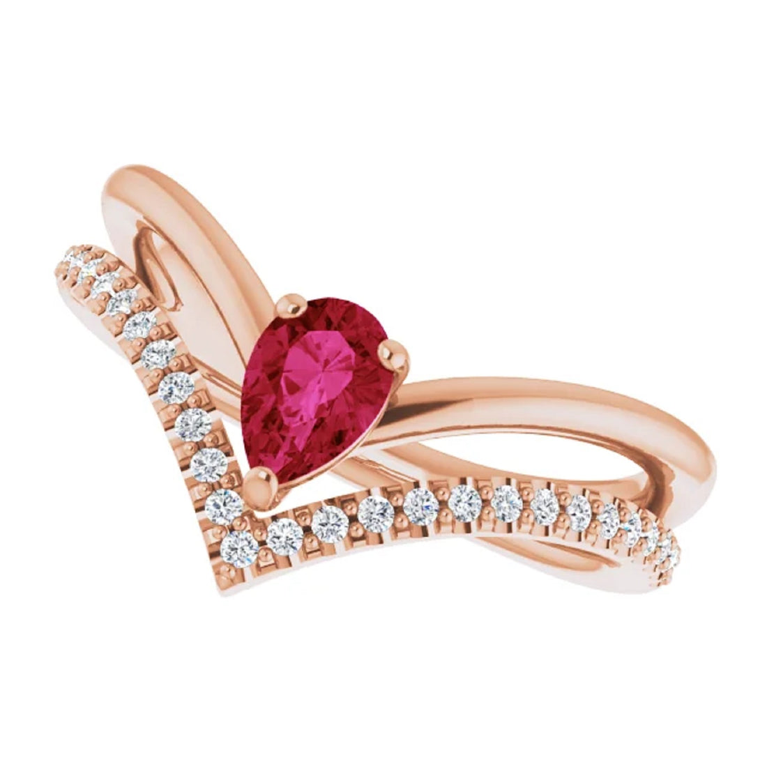 14k Gold Genuine Ruby Ring