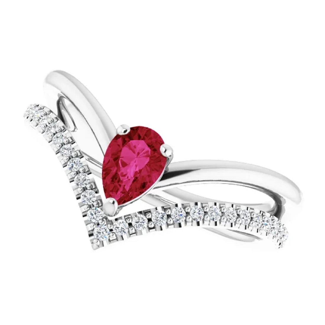 14k Gold Lab Grown Ruby Ring