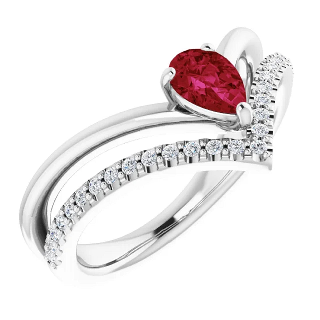 14k Gold Lab Grown Ruby Ring