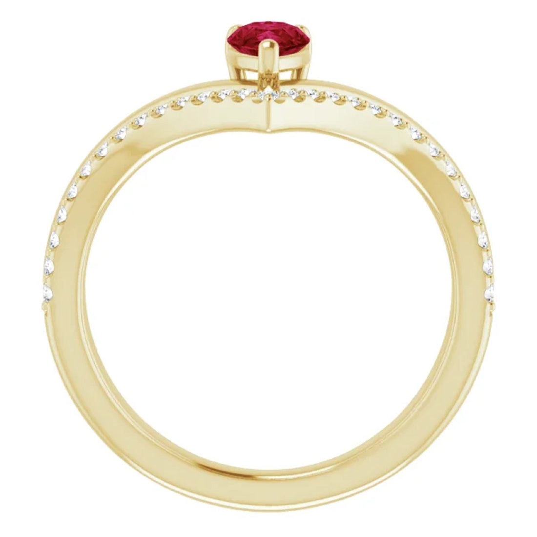 14k Gold Lab Grown Ruby Ring