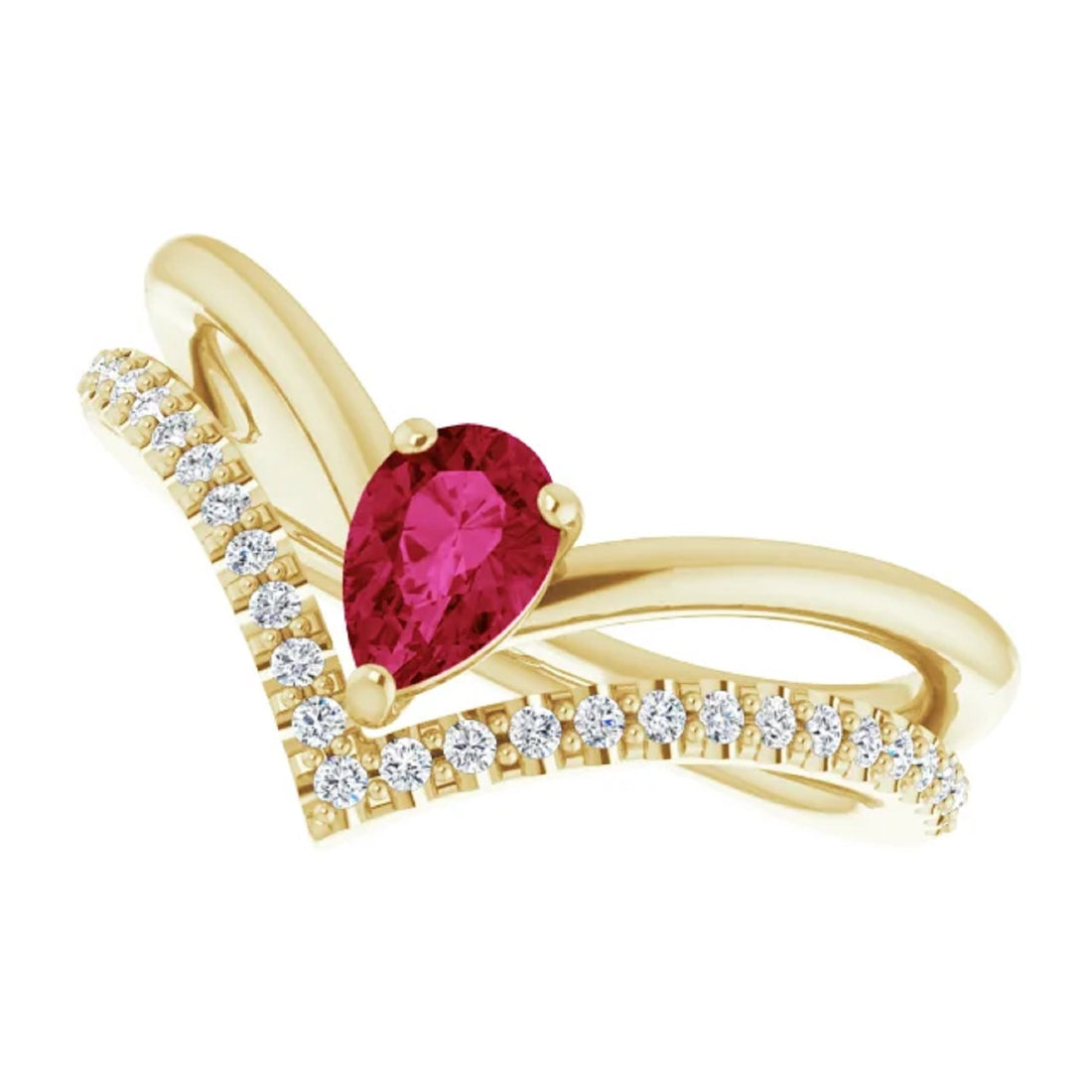 14k Gold Lab Grown Ruby Ring