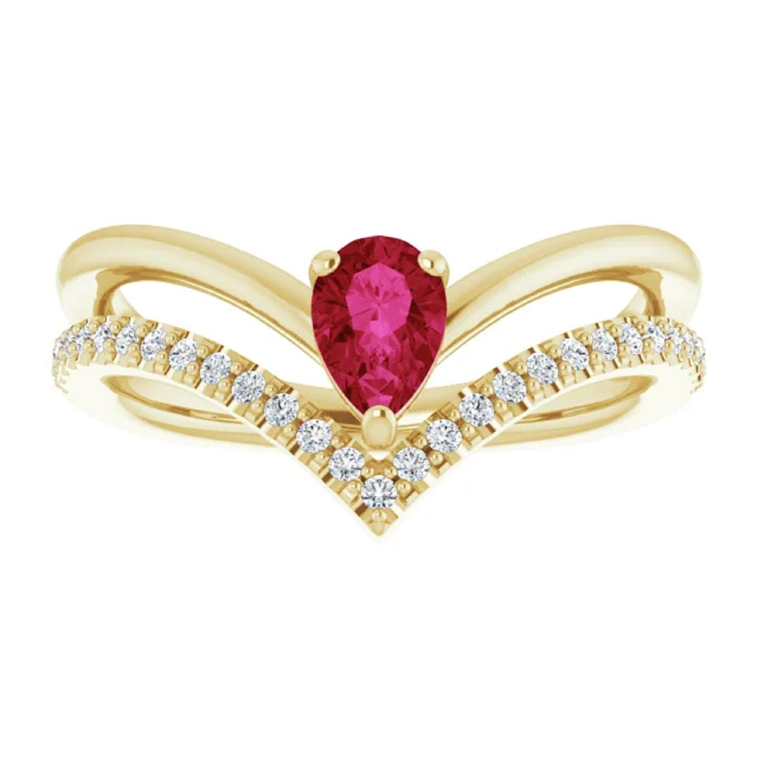 14k Gold Lab Grown Ruby Ring