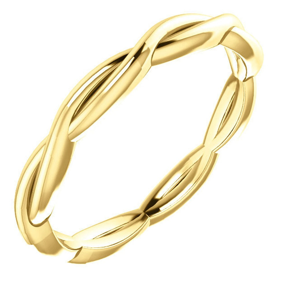 14k Gold Twisted Gold Wedding Band