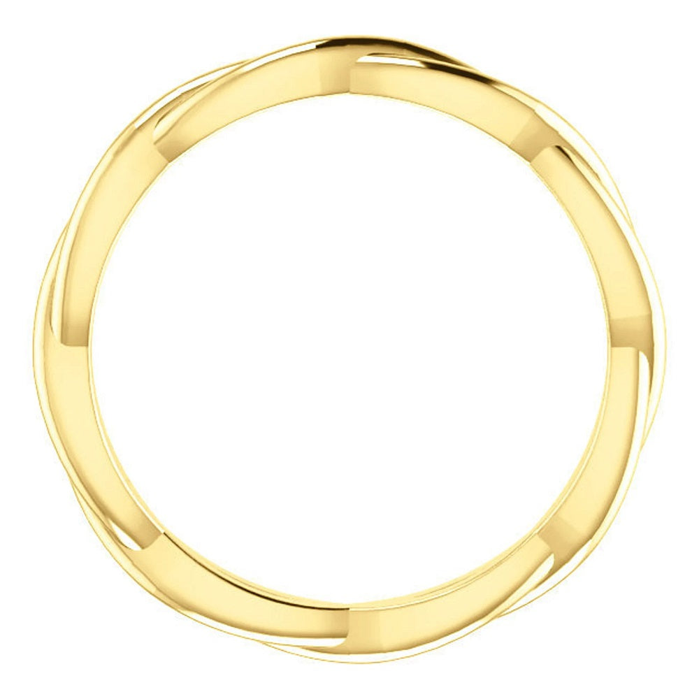 14k Gold Twisted Gold Wedding Band