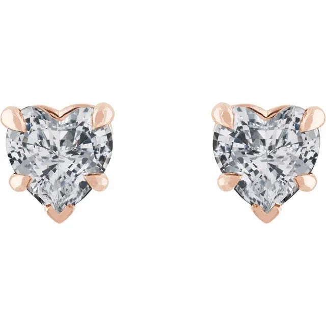 White Sapphire Earrings, Sapphire Gemstone Stud Earrings