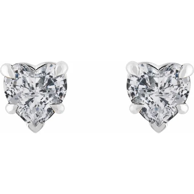 White Sapphire Earrings, Sapphire Gemstone Stud Earrings
