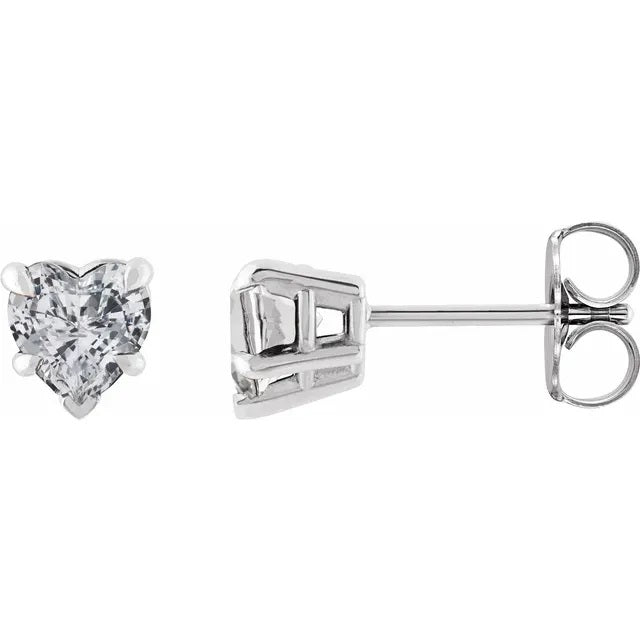 White Sapphire Earrings, Sapphire Gemstone Stud Earrings