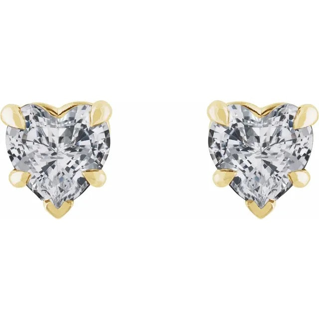 White Sapphire Earrings, Sapphire Gemstone Stud Earrings