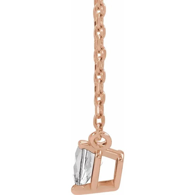 White Sapphire Heart Necklace, Sapphire Pendant