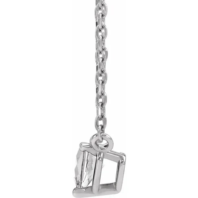 White Sapphire Heart Necklace, Sapphire Pendant