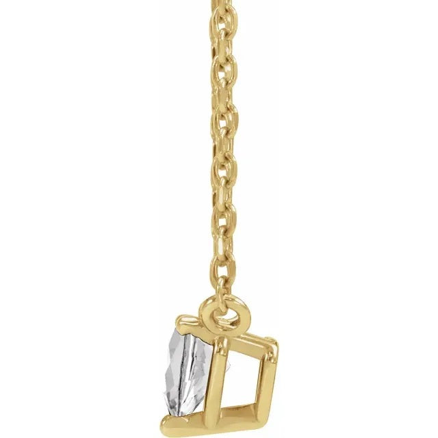 White Sapphire Heart Necklace, Sapphire Pendant
