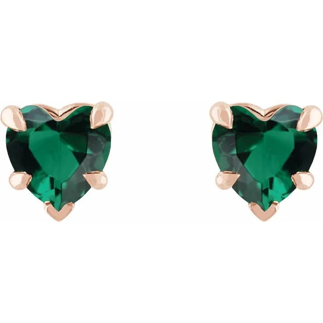 Emerald Earrings, Gemstone Stud Earrings