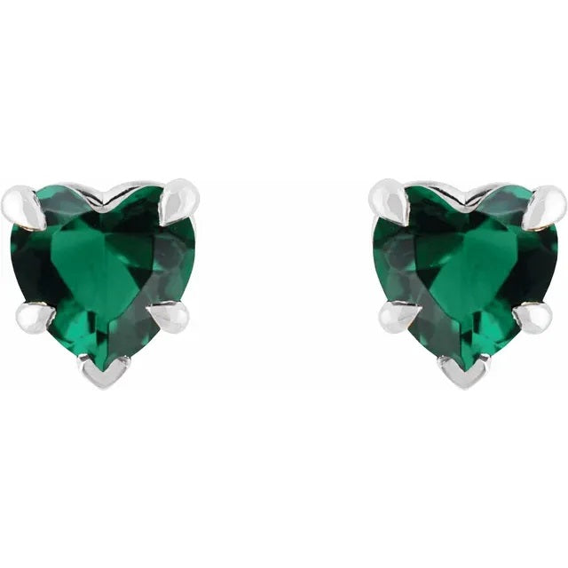 Emerald Earrings, Gemstone Stud Earrings