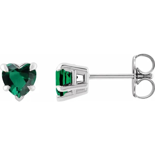Emerald Earrings, Gemstone Stud Earrings