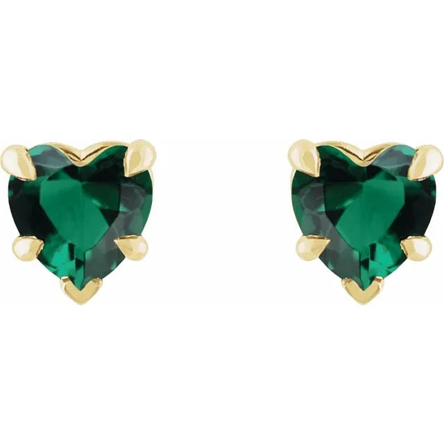 Emerald Earrings, Gemstone Stud Earrings