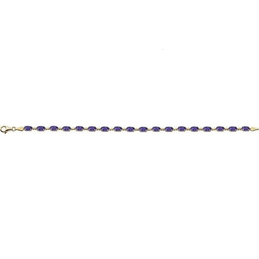 14k Gold Gemstone Tennis Bracelet in Peridot, Garnet, Citrine, Amethyst & Blue Topaz