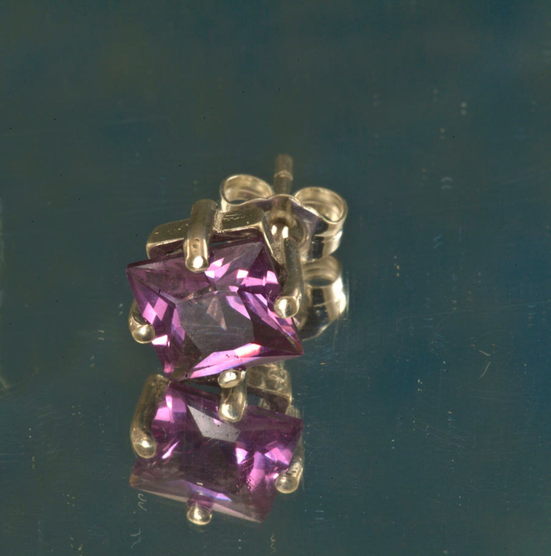 Alexandrite Sterling silver stud earrings