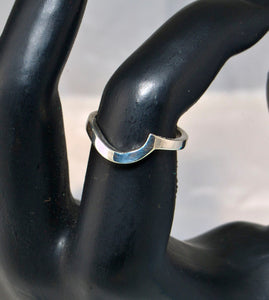 Curved Wedding Band in Silver